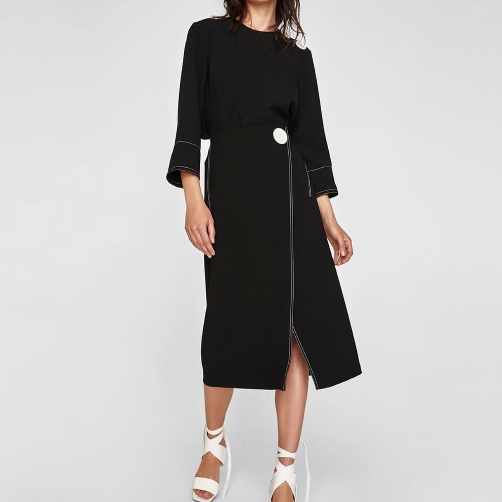 ZARA Midi Wrap Skirt